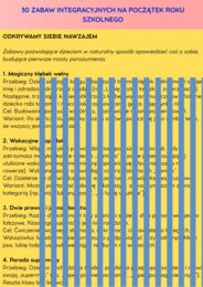 30 sprawdzonych zabaw integracyjnych! Pierwsze dni w szkole