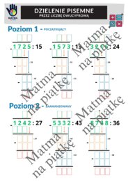 DZIAŁANIA PISEMNE - PAKIET/Dodawanie pisemne/Odejmowanie pisemne/Mnożenie pisemne/Dzielenie pisemne/Karty pracy/Klasa 4 SP./ Klasa 5 SP./ Klasa 6 SP.