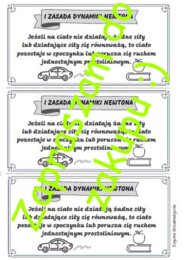 Pierwsza zasada dynamiki Newtona - wklejka do zeszytu