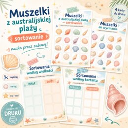 Muszelki z australijskiej plaży - sortowanie