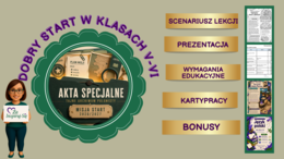 Scenariusz pierwszej lekcji języka polskiego w klasach V-VI  | wymagania edukacyjne| prezentacja| karty pracy