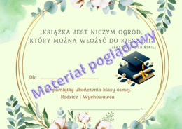 Wkładki do książek. Zakończenie roku szkolnego. Klasy 1-8 . Wzór 5