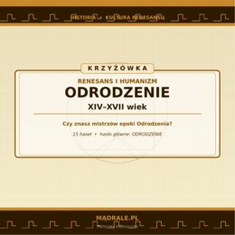 KRZYŻÓWKA "RENESANS I HUMANIZM" KARTA PRACY + KLUCZ ODPOWIEDZI