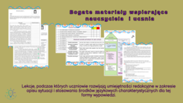 Opis sytuacji- karty pracy, scenariusz lekcji