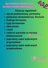 Słowotwórstwo sprawdzian