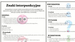 Znaki interpunkcyjne - notatka (podstawowe zasady interpunkcji)