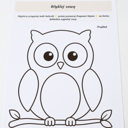 Naklej sowę – praca sensoryczna
