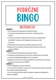 BINGO "W podróży" - PODRÓŻNE BINGO