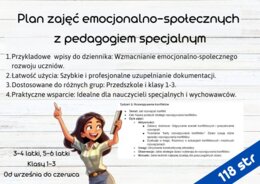 Plan zajęć emocjonalno-społecznych z pedagogiem specjalnym
