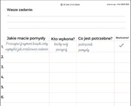 Wzór dokumentu do pracy w grupach