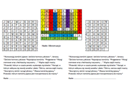 Logogryf na podsumowanie lekcji biologii w klasie 7 "Żeński układ rozrodczy"
