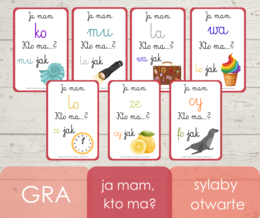 Ja mam, kto ma? - sylaby otwarte z obrazkami
