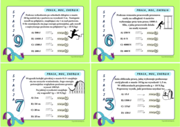 Stacje zadaniowe - praca, moc, energia. Pomysł na gotową lekcję.