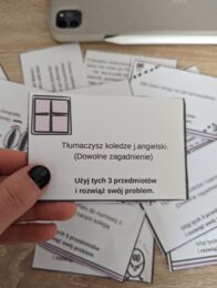 Użyj tych trzech przedmiotów i rozwiąż swój problem. Kreatywna gra.