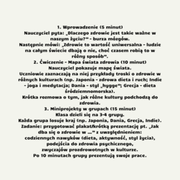 Edukacja zdrowotna, scenariusze wszystkich lekcji dla klas 4-8