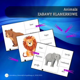 Shine On! 1 Unit 6 – Animals - ZABAWY KLAMERKOWE (wersja do druku + prezentacja mp4)