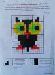 Ukryty obrazek - zadania tekstowe dla pierwszaków.