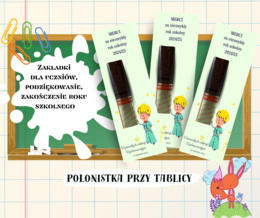 Zakładki dla uczniów z Małym Księciem, podziękowanie, zakończenie roku szkolnego, merci