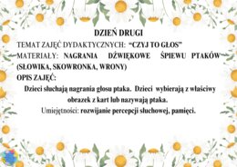 DZIEŃ PTAKÓW - EDUKACYJNA PRZYGODA DLA DZIECI