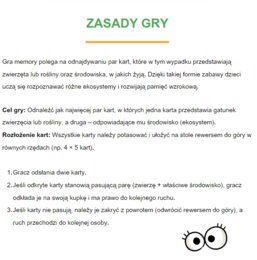 Gra memory. Gatunki zwierząt / roślin i ich środowiska. 30 kart