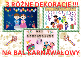 Bal Karnawałowy - 3 różne dekoracje, do druku