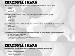 Test wprowadzający z lektury "Zbrodnia i kara"