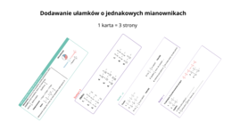 Dodawanie ułamków o jednakowych mianownikach – karta pracy, która naprawdę działa