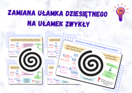 Zamiana ułamka dziesiętnego na zwykły - plakat + wklejki