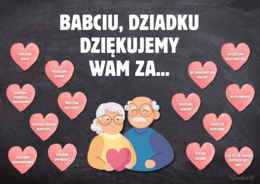 Babciu, Dziadku – dziękujemy Wam za… - dekoracja na Dzień Babci i Dziadka (PDF do druku)