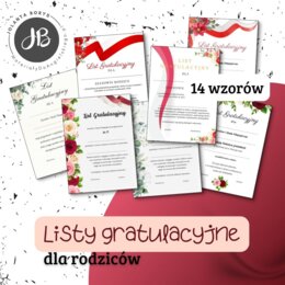 LIST GRATULACYJNY na zakończenie roku - dla rodziców