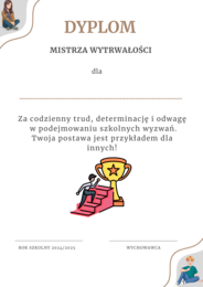 Dyplomy dla uczniów na zakończenie roku szkolnego - od wychowawcy. Rok szkolny 2024/2025.