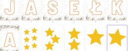Jasełka - napis + gwiazdki do wycięcia
