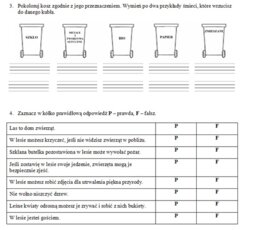 Sprawdzian z edukacji pzryrodniczej w klasie 3.
