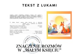 TEKST Z LUKAMI — „Mały Książę”. Znaczenie rozmów w utworze