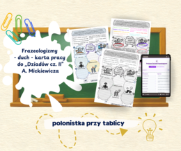 Duchowe związki frazeologiczne – pakiet karta pracy, sketchnote (PDF) + bonus , rozwiazania i  interaktywna aplikacja online