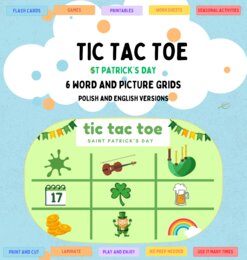 St Patrick's Day Tic Tac Toe Dzień Świętego Patryka gra kółko- krzyżyk rozgrzewka językowa, dobra dla SPE