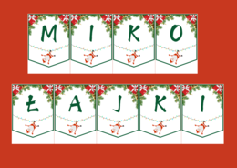 MIKOŁAJKI – Mikołaj – Boże Narodzenie – GIRLANDA – biblioteka – świetlica – przedszkole – gazetka – wersja 3