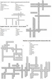 English Class B1 – Unit 7 – krzyżówki – Rodzina i przyjaciele_Czasowniki złożone/Out of class_Na weselu/Przyjaciele i znajomi/Wyrażenia z get