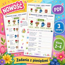 Kwiaciarnia i stragan – zadania z pieniędzmi