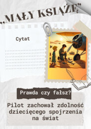 Prawda czy fałsz?-karty graficzne do lektury ,,Mały Książę"