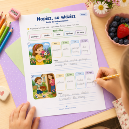 Napisz, co widzisz. Karta do budowania zdań