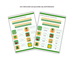 Saint Patrick's Day for Young Learners - Dzień Świętego Patryka dla uczniów klasy 1-2, zestaw, karty pracy, ćwiczenia na słownictwo, części garderoby, przyimki miejsca,