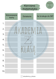 GRA EDUKACYJNA -Karciana matematyka, czyli ile brakuje do ... ?