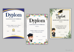 Dyplomy Ukończenia Klasy Pierwszej - zestaw