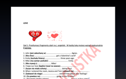 Walentynki - Valentine's Day - egzamin ósmoklasisty - tłumaczenie fragmentów i budowanie zdań z podanych elementów