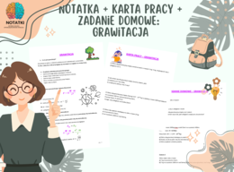 Notatka + karta pracy + zadanie domowe: Grawitacja