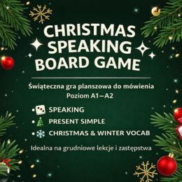 Christmas Speaking Board Game | Gra planszowa do mówienia – święta, Present Simple | A1–A2