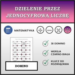 Domino - Dzielenie przez jednocyfrową liczbę | matematyka