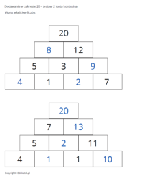 Matematyczne piramidy - doskonalenie dodawania w zakresie 100