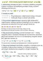 Wyrażenia algebraiczne - najważniejsze zasady